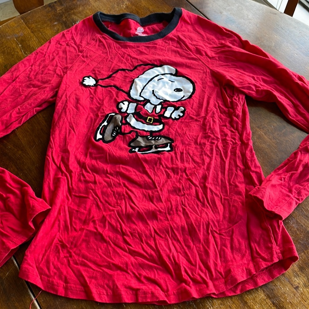 Peanuts Snoopy Christmas long sleeve shirt juniors size large